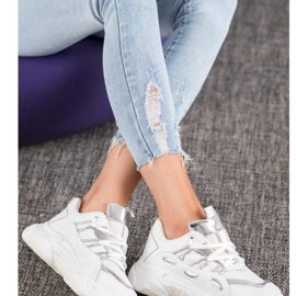 SHELOVET White Eco Leather Sneakers grey 1 SHELOVET White Eco Leather Sneakers grey 1