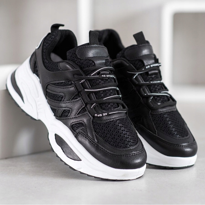 SHELOVET Comfortable Black Sneakers 2