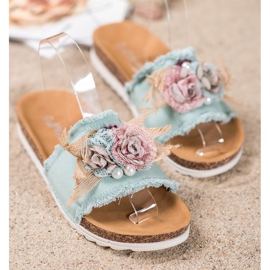 SHELOVET Fashionable Slippers brown green 2
