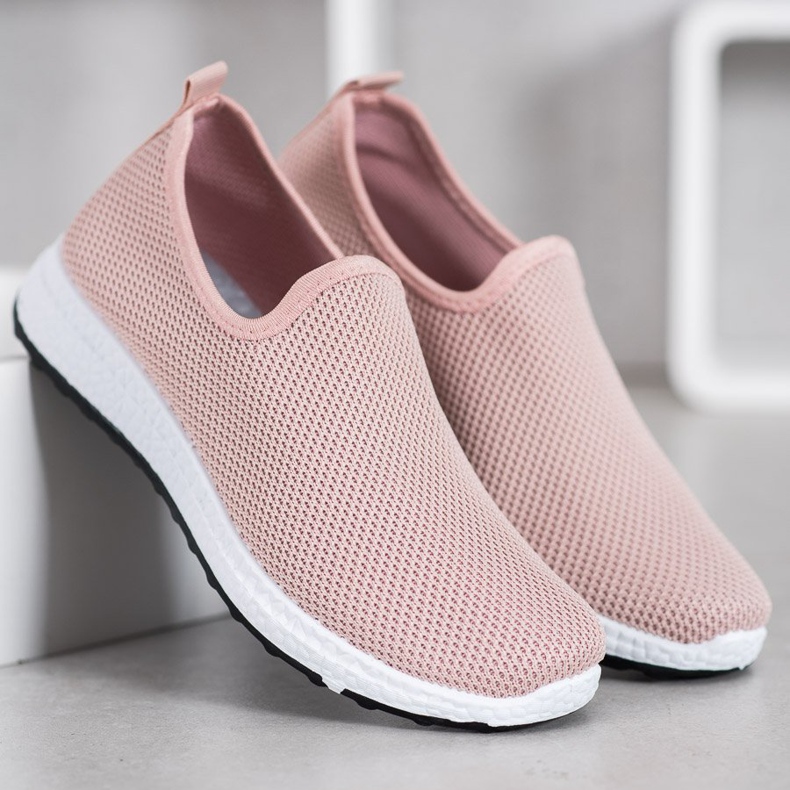 SHELOVET Pink Slip On Shoes 1