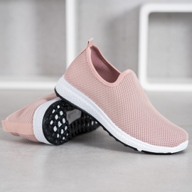 SHELOVET Pink Slip On Shoes 2