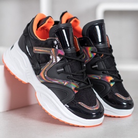 Weide Fashion Sneakers black orange 1