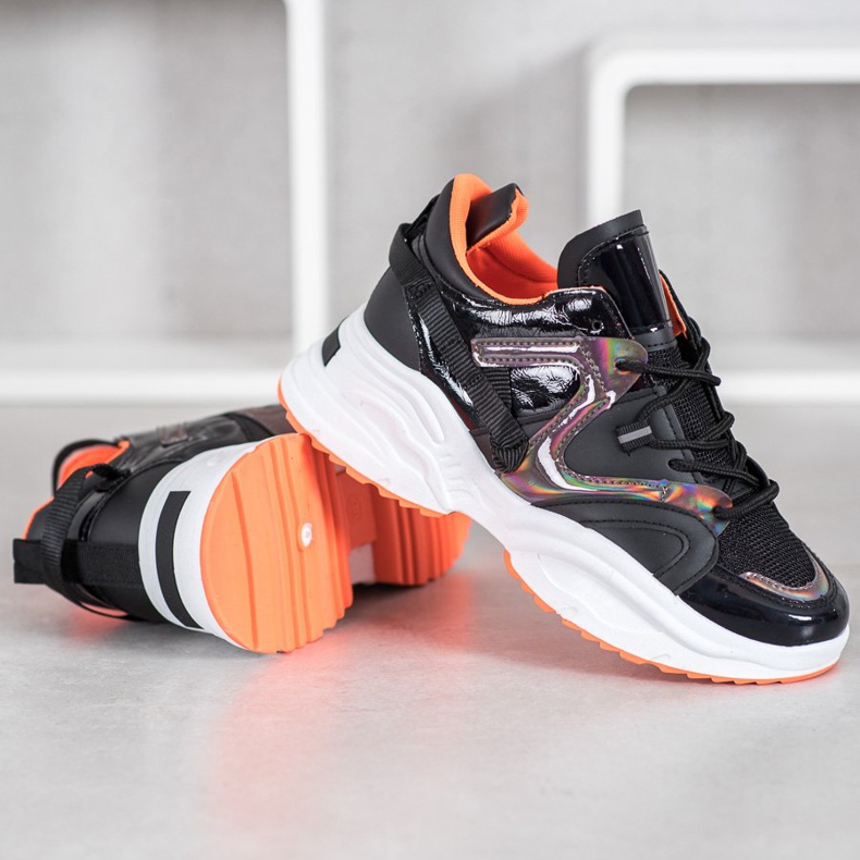 Weide Fashion Sneakers black orange 2