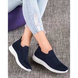 SHELOVET Textile Slip-On Shoes navy blue 1