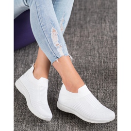 SHELOVET Textile Slip-On Shoes white 2