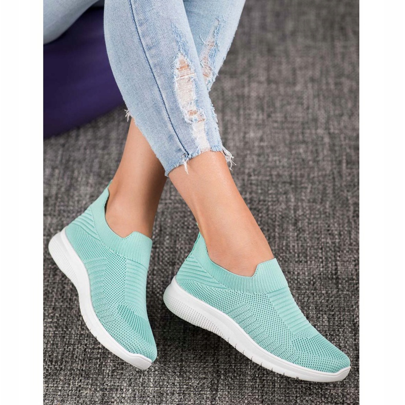 SHELOVET Textile Slip-On Shoes multicolored green 2