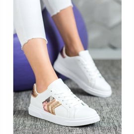 SHELOVET Fashionable Eco Leather Shoes white yellow 2