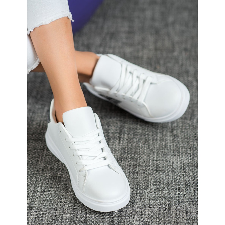 SHELOVET Fashionable Eco Leather Shoes white grey 1 SHELOVET Fashionable Eco Leather Shoes white grey 1