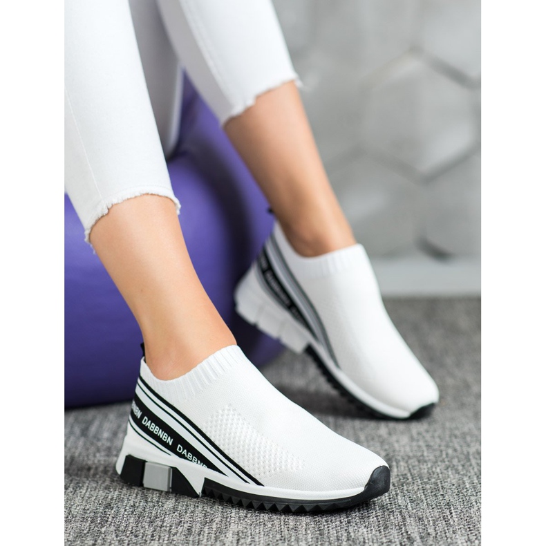 SHELOVET Textile Sport Shoes white black 2