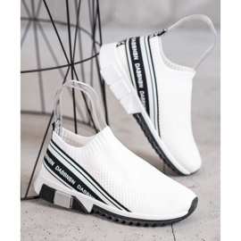 SHELOVET Textile Sport Shoes white black 1