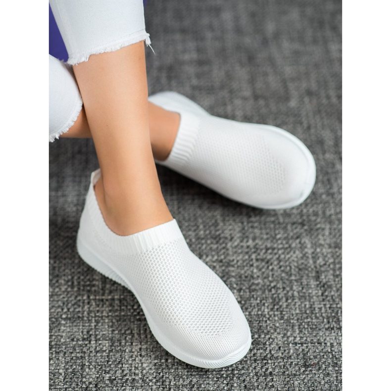 SHELOVET Comfortable Openwork Slipons white 1