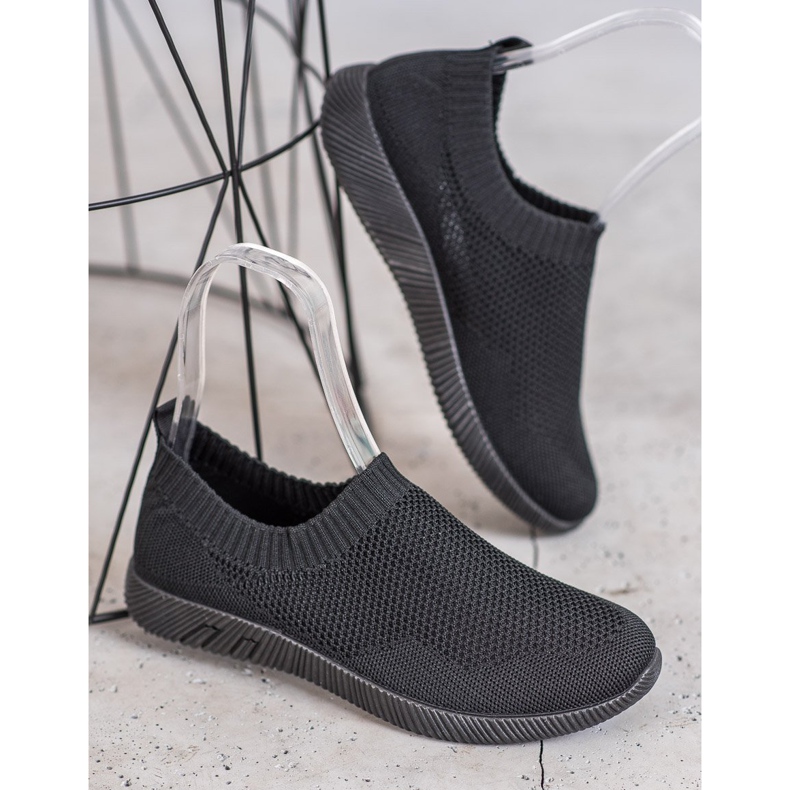 SHELOVET Comfortable Openwork Slipons black 1