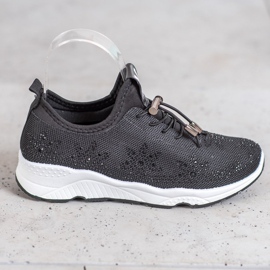 SUPER COOL Black Sneakers With Crystals 2