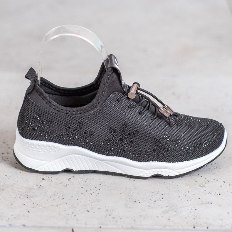 SUPER COOL Black Sneakers With Crystals 2