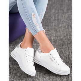 SHELOVET Fashionable Laced Sneakers white grey 2