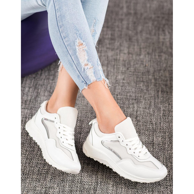SHELOVET Classic white sneakers grey 1