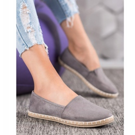 SHELOVET Gray Espadrilles With Glitter grey 1