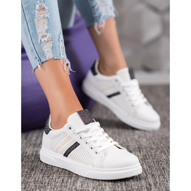 SHELOVET Openwork White Sneakers black 1