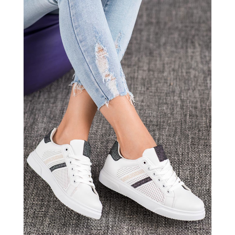 SHELOVET Openwork White Sneakers black 2