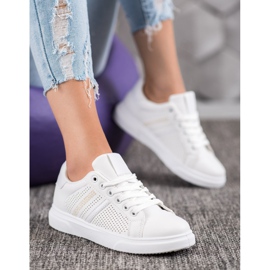 SHELOVET Openwork White Sneakers 1