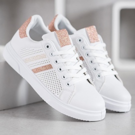 SHELOVET Openwork White Sneakers yellow 2