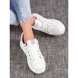 SHELOVET Sneakers With Glitter Inserts white grey 1