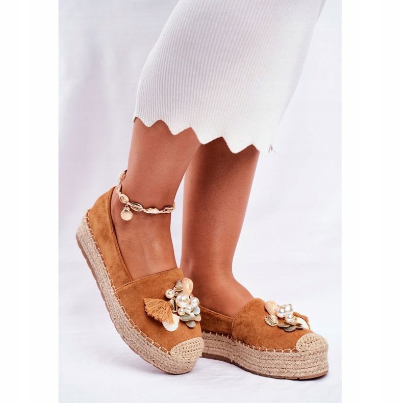 PS1 Women's Espadrilles On The Camel Denver Linen Platform brown 1