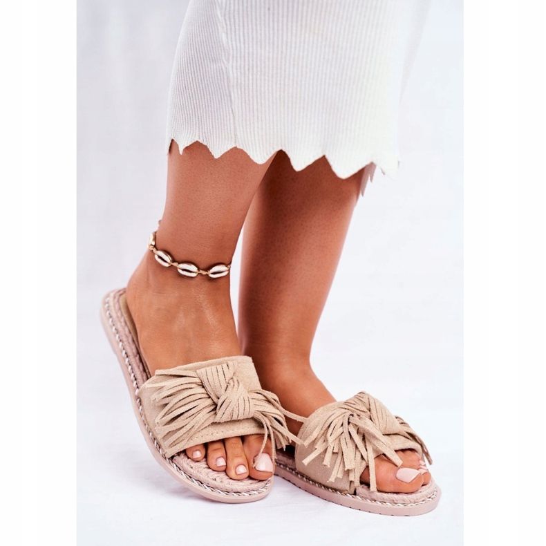 PS1 Beige Women's Slippers With A Bow Thailand 1 PS1 Beige Women's Slippers With A Bow Thailand 1