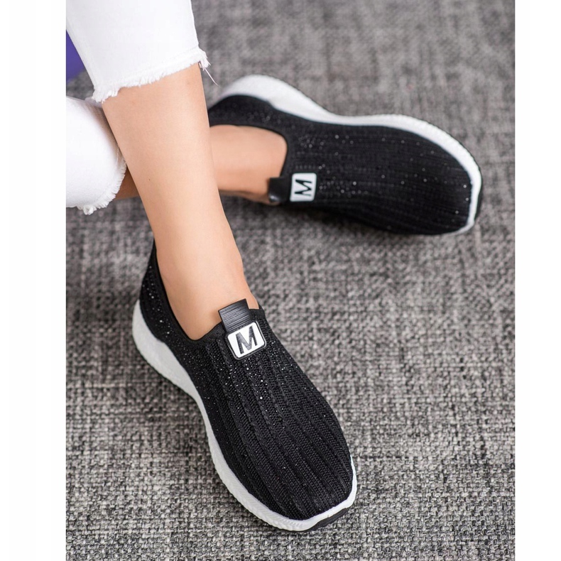 SHELOVET Black Shoes With Crystals 2