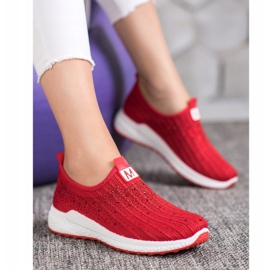 SHELOVET Red Shoes With Crystals 1