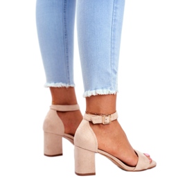 Vinceza Women's Sandals Suede Beige More and More! 2