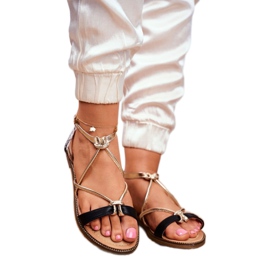 S.Barski Women's Sandals Flat Black and Gold Barski Samim yellow 1 S.Barski Women's Sandals Flat Black and Gold Barski Samim yellow 1