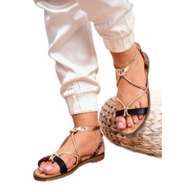 S.Barski Women's Sandals Flat Black and Gold Barski Samim yellow 3 S.Barski Women's Sandals Flat Black and Gold Barski Samim yellow 3