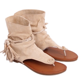 SEA Women's Sandals Flip Flops With Shank Beige SL1011 Madrit 1
