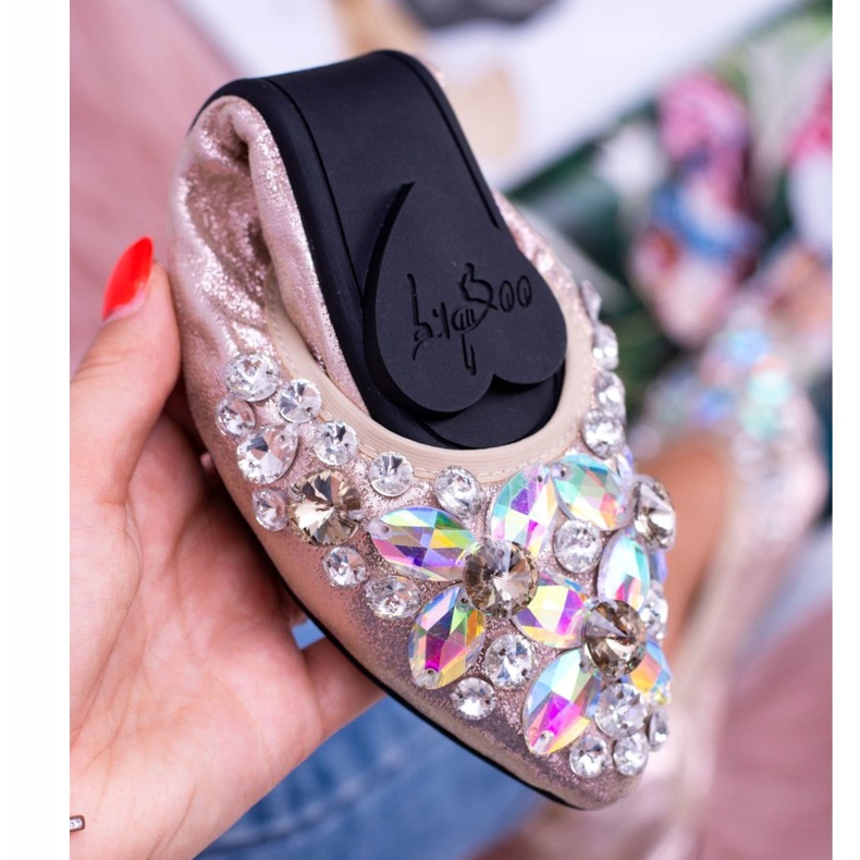 Lu Boo Golden Ballerinas on Elastic Stones Even 4