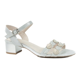 M.Daszyński Women's sandals stripes Daszyński SA177-4 grey 5