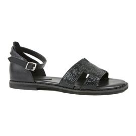 M.Daszyński Black Sandals with a heel Daszyński MR1848-17 5