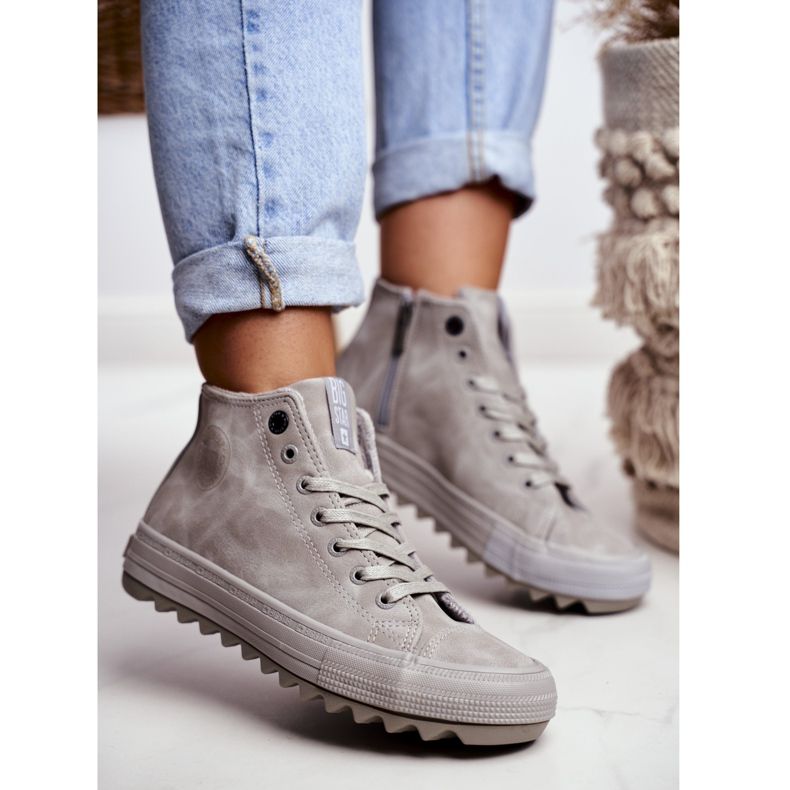 Women's Sneakers Big Star High Warm Gray GG274070 grey 2