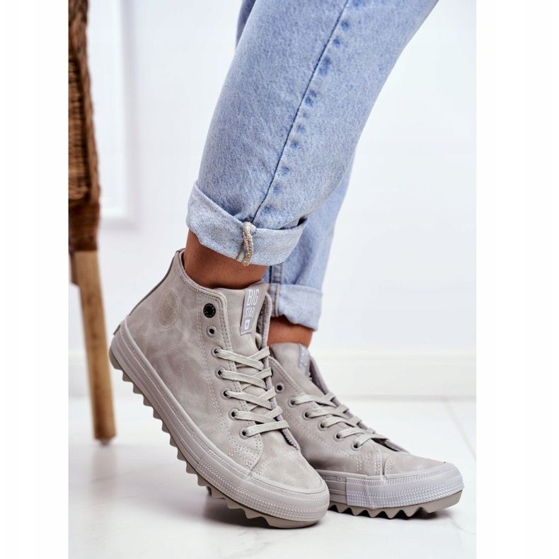 Women's Sneakers Big Star High Warm Gray GG274070 grey 1