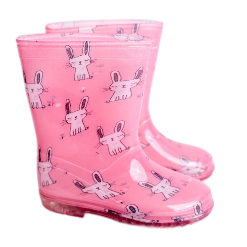 Children's rubber rain boots. Pink Bunny 1