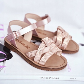 FRROCK Children's Sandals With Velcro For Girls Pink Lilo yellow 1