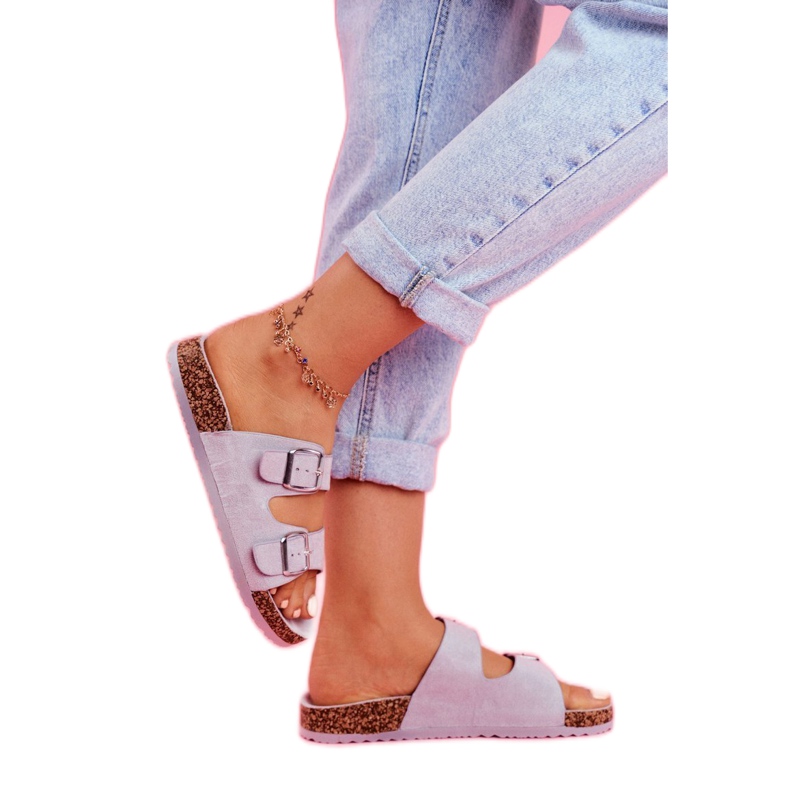 EVE Women's Slippers On Cork With Buckles Gray Si Senor grey 3