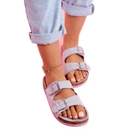 EVE Women's Slippers On Cork With Buckles Gray Si Senor grey 2