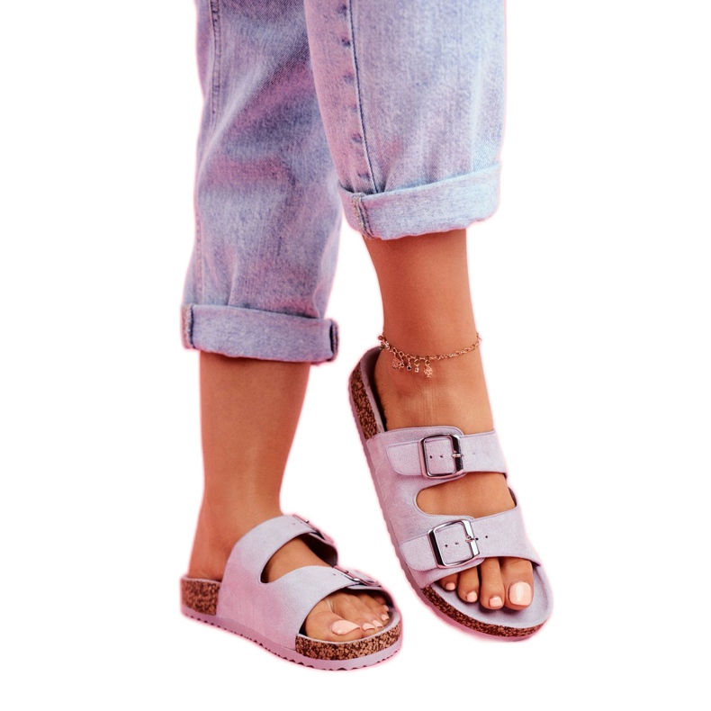 EVE Women's Slippers On Cork With Buckles Gray Si Senor grey 1