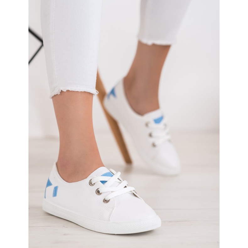 Weide White Sneakers With Eco Leather blue 1
