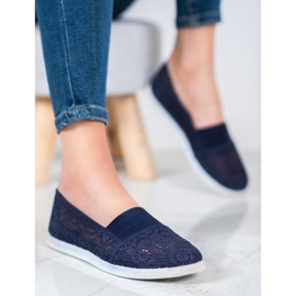 SHELOVET Light Navy Blue Slipons 1