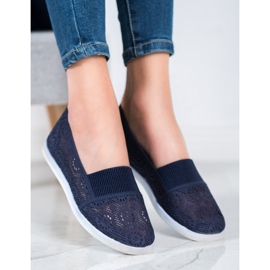 SHELOVET Light Navy Blue Slipons 2