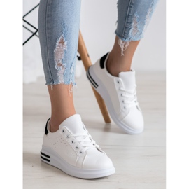 RTX WALK Stylish Eco Leather Sneakers white black 1