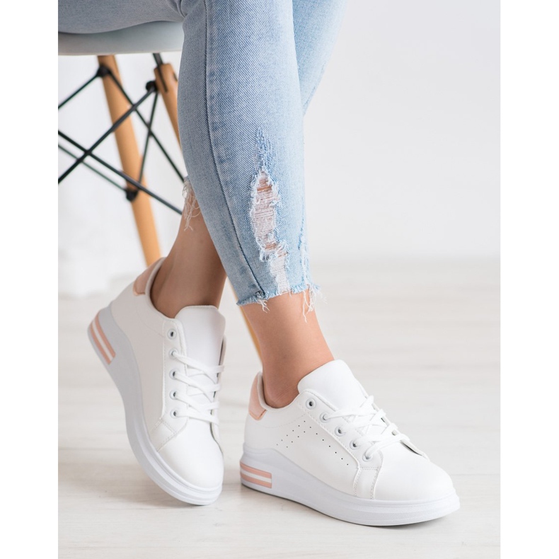 RTX WALK Stylish Eco Leather Sneakers white pink 1 RTX WALK Stylish Eco Leather Sneakers white pink 1