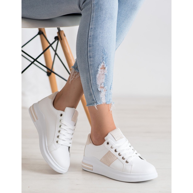 RTX WALK Sneakers With Beige Inserts white pink 1